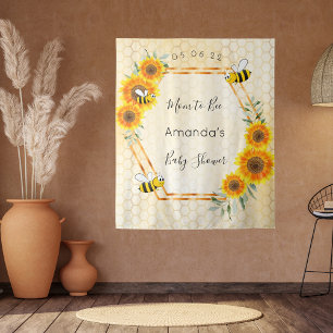 Baby Shower Mama wird Biene Sonnenblumen Hummeln Wandteppich