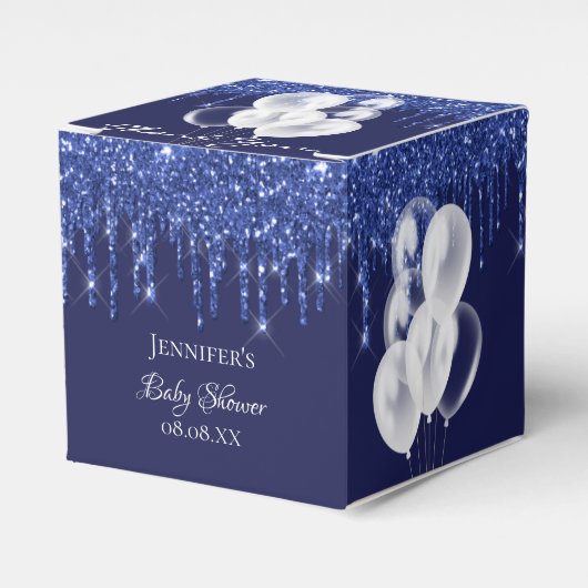 Baby Shower Marineblügel blau weißen Ballons danke Geschenkschachtel (Vorderseite)