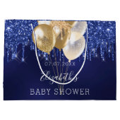Baby Shower Marinesoldschiff Glitzer Tropfen Ballo Große Geschenktüte (Rückseite)