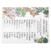 Baby Shower Match Game Jungle Safari Tiere Notizblock (Vorderseite)