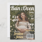 Baby Shower Maternity Magazine Cover Einladung (Vorderseite)