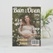 Baby Shower Maternity Magazine Cover Einladung (Stehend Vorderseite)