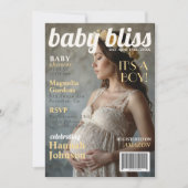 Baby Shower Maternity Magazine Cover Einladung (Vorderseite)