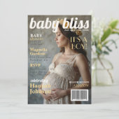 Baby Shower Maternity Magazine Cover Einladung (Stehend Vorderseite)