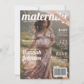 Baby Shower Maternity Magazine Cover Einladung (Vorderseite)