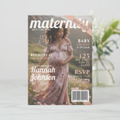 Baby Shower Maternity Magazine Cover Einladung (Stehend Vorderseite)