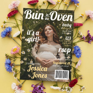 Baby Shower Maternity Magazine Cover Einladung