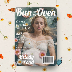 Baby Shower Maternity Magazine Cover Einladung