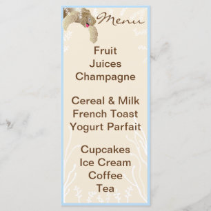 Baby Shower Menu "BlueTurtle" Menükarte