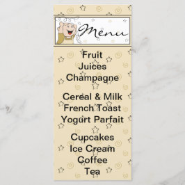Baby Shower Menü "Gold Black Stars Baby" Menükarte