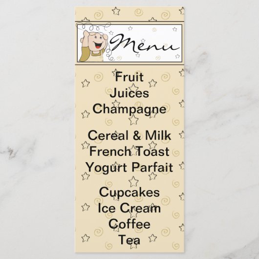 Baby Shower Menü "Gold Black Stars Baby" Menükarte (Vorderseite)