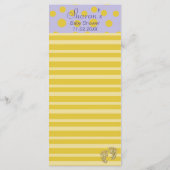 Baby Shower Menü "Gold Feet" Menükarte (Rückseite)