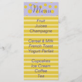 Baby Shower Menü "Gold Feet" Menükarte (Vorderseite)