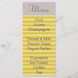 Baby Shower Menü "Gold Feet" Menükarte