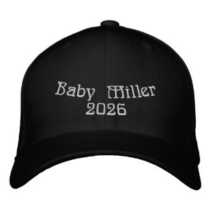 Baby Shower Miller 2026 Schwarz Youth Flexfit Woll Bestickte Baseballkappe