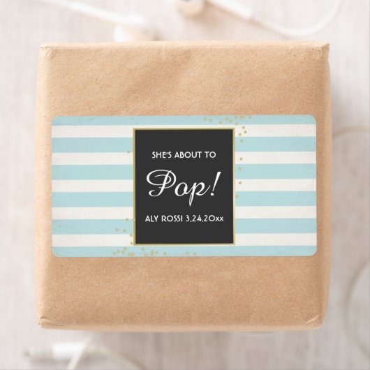 Baby Shower Mini Champagne Label Boy (Insitu)