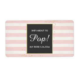 Baby Shower Mini Champagne Label Girl