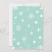 Baby Shower Mint Geneale Offenlegung Schneeflocke Einladung (Rückseite)