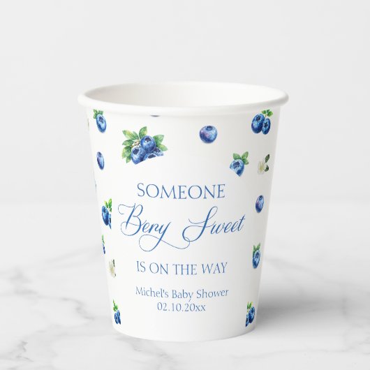 Baby Shower mit Blaubeeren Thema Pappbecher (Vorderseite)