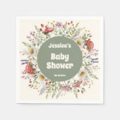 Baby Shower mit Pilzmotiven Serviette (Vorderseite)