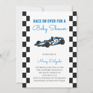 Baby-Shower mit Rennwagen-Motiv Einladung