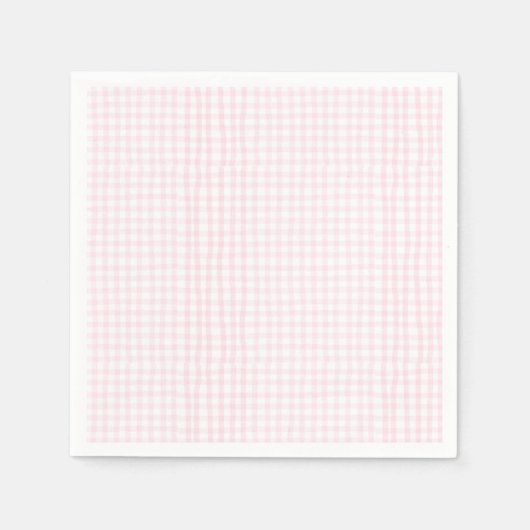 Baby-Shower mit rosa Gingham Serviette (Vorderseite)