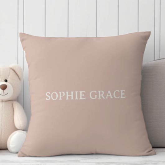 Baby Shower mit rosa Sandsteintypografie Kissen