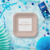 Baby Shower mit rosa Sandsteintypografie Pappteller (Party)