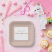 Baby Shower mit rosa Sandsteintypografie Pappteller (Party)