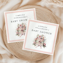Baby-Shower mit rosa Schleifen-Buchstapel