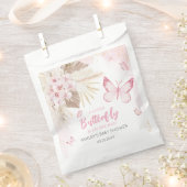Baby Shower mit rosa Schmetterling Geschenktütchen (Ausgeschnitten)