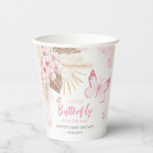 Baby Shower mit rosa Schmetterling Pappbecher