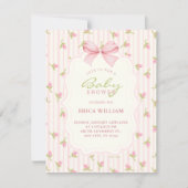 Baby-Shower mit rosa Tulpen Einladung (Vorderseite)