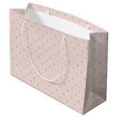 Baby Shower mit rosa Tupfen Große Geschenktüte (Rückseite Schrägansicht)