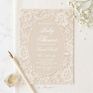 Baby-Shower mit Spitze Einladung
