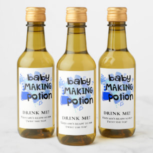 Baby-Shower-Mitbringsel Baby-Mach-Potion Blaue Her Weinetikett