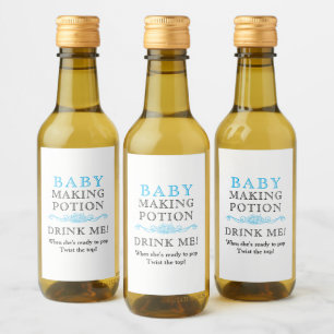 Baby-Shower-Mitgebsel Baby-Mach-Potion Himmelblau Weinetikett