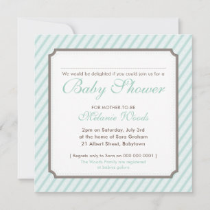 BABY SHOWER modern vintage süße Bonbonstreifen min Einladung