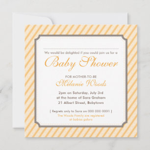BABY SHOWER modern vintage süße Streifen neutral Einladung