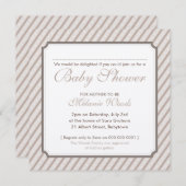 BABY SHOWER Moderne Vintage niedliche Streifen neu Einladung (Vorne/Hinten)