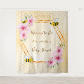Baby Shower Mommy to bebe Hummel Honigwabenbienen Wandteppich (Vorderseite)
