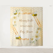 Baby Shower mommy to bee bumble bees honeycomb Wandteppich (Vorderseite)