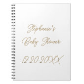 Baby Shower Monogram Elegant Gold Script Guest Notizblock (Vorderseite)