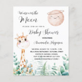Baby Shower Moon Giraffe - Budget-Einladung Flyer (Vorne)