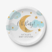 Baby Shower Moon & Stars Pappteller (Vorderseite)