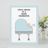 Baby Shower Music Theme Einladung (Stehend Vorderseite)