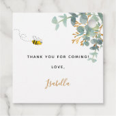 Baby Shower Mutter zu eucaluptus Drehbuch Geschenkanhänger (Rückseite)