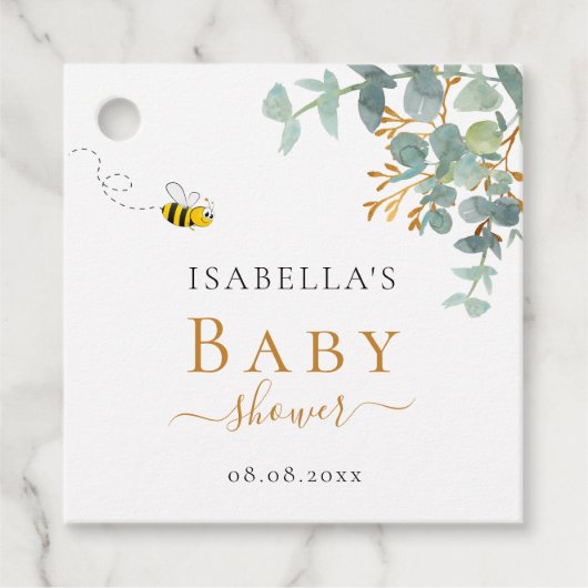 Baby Shower Mutter zu eucaluptus Drehbuch Geschenkanhänger (Vorderseite)