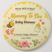 Baby Shower Nadel | Mama-Biene | Wird es ein Mädch Button (Vorderseite)