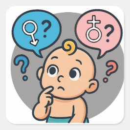 Baby shower name survey card quadratischer aufkleber